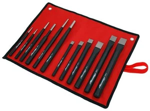 Punch And Chisel Set Pin Punches Tapered Punch + Chisels 12pc Set - Picture 1 of 1
