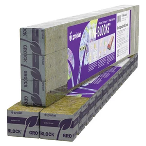 Grodan 1.5" x 1.5" x 1.5" 45 Mini Blocks Strip w/ Holes rockwool stonewool cubes - Picture 1 of 1