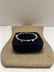 Brighton Bangle Stackable Silver Bracket With Pearl And Rhinestone Color Jewels - Picture 1 of 13