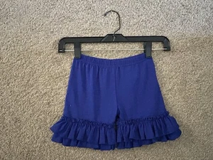 Girls Royal Blue Ruffle Shorts Size 5/6 - Picture 1 of 3