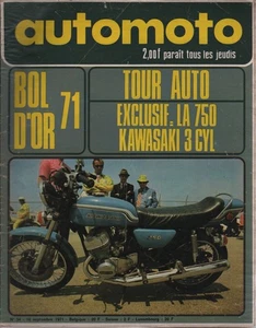 AUTOMOTO 1971 34 TOUR AUTO 24H RICARD DRESDA BONNEVILLE 650 KAWASAKI 750 MACH IV - Imagen 1 de 1