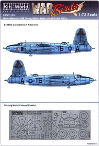 Kits World Decals 1/72 B-26 MARAUDER CANOPY & WHEELS PAINT MASK Hasegawa - Picture 1 of 2