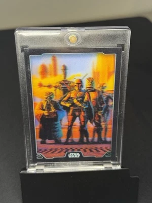 2023 Topps Star Wars Flagship Lenticular 3D Poster Art Holograms HC-7 Fett ESB - Image 1 of 2