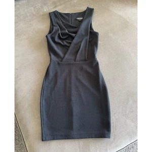 Topshop Black Cross Front Sleeveless Knit Texture Sheath Mini Dress Size 2 - Picture 1 of 4