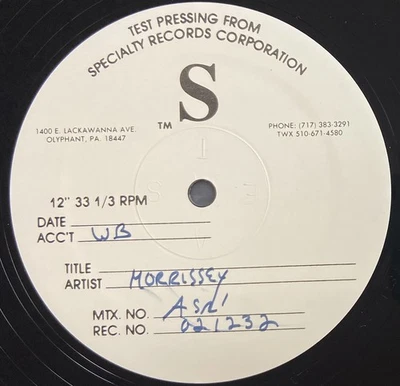 MORRISSEY Interesting Drug Original 1989 Test Pressing 12" Vinyl Single SMITHS - Image 1 of 3