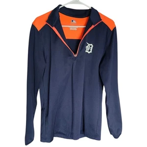 Pullover ligero de béisbol de los Detroit Tigers MLB para hombre talla mediana manga larga 1/3 cremallera usado en excelente estado - Imagen 1 de 8