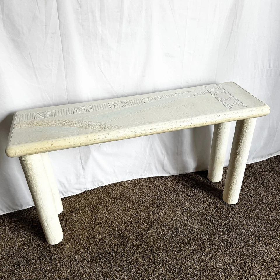 Mesa consola vintage posmoderna J Berdou con acabado en yeso Foto 1 de 1