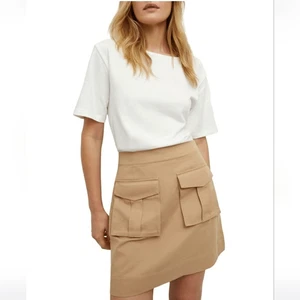 Veronica Beard Elowyn Mixed Media Kleid Mini Weiß Khaki Damen Größe XS - Bild 1 von 11