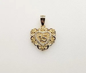 Quinceanera Mis 15 Años Quitte vergoldet Anhänger My Sweet 15 Dije Schmuck Geschenk - Bild 1 von 2