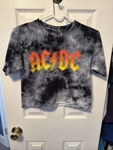 AC/DC Camicia Donna Crop Top Tie-Dye Taglia S - Foto 1 di 2