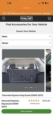 Barrera para perros Travall para GMC Terrain 2011-2017 y Chevrolet Equinox Foto 1 de 4