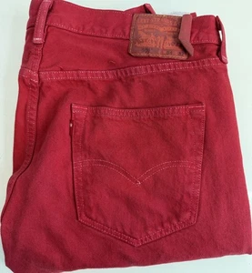 Vintage Levis Jeans Herren Größe 34x32 Rot Denim 501 Button Fly Classic Straight - Bild 1 von 8