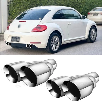 2xStainless Steel Dual Exhaust Pipe 2.5" Inlet 3.5" Outlet For Volkswagen Beetle - Image 1 of 4