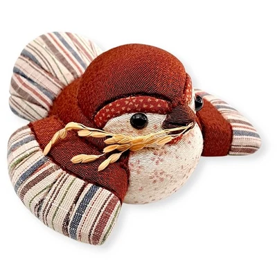Boneca japonesa Kimekomi Kawaii pássaro artesanato animal enfeite decoração amuleto da sorte B1 - Imagem 1 de 4