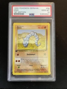 PSA 10 Pokemon 1999 German Deutsch 1st Edition Base Onix #56 - Picture 1 of 2
