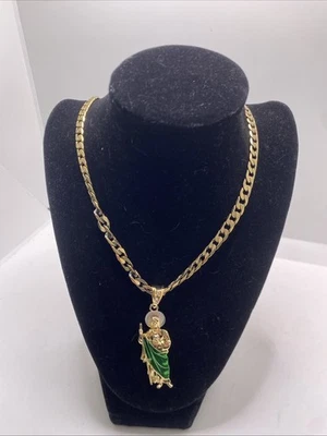 Collar Hombre Tono Oro 11.5" Jesucristo Tono Dorado Foto 1 de 4