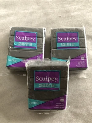 3 paquetes de arcilla para horno Sculpey III de 2 oz - gris elefante - S302-1645 Foto 1 de 2