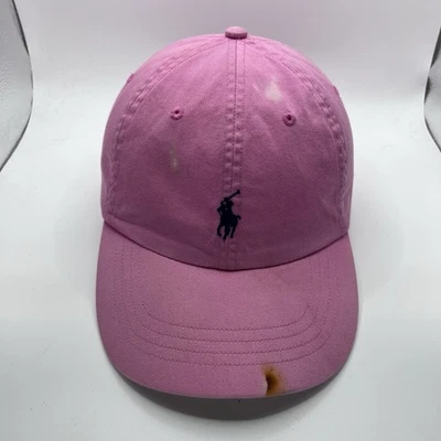 Chapéu boné rosa masculino vintage Polo By Ralph Lauren essencial ajustável Strapback - Imagem 1 de 4