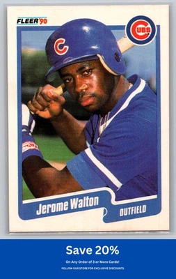Jerome Walton 1990 Fleer #44 Chicago Cubs - Image 1 of 2