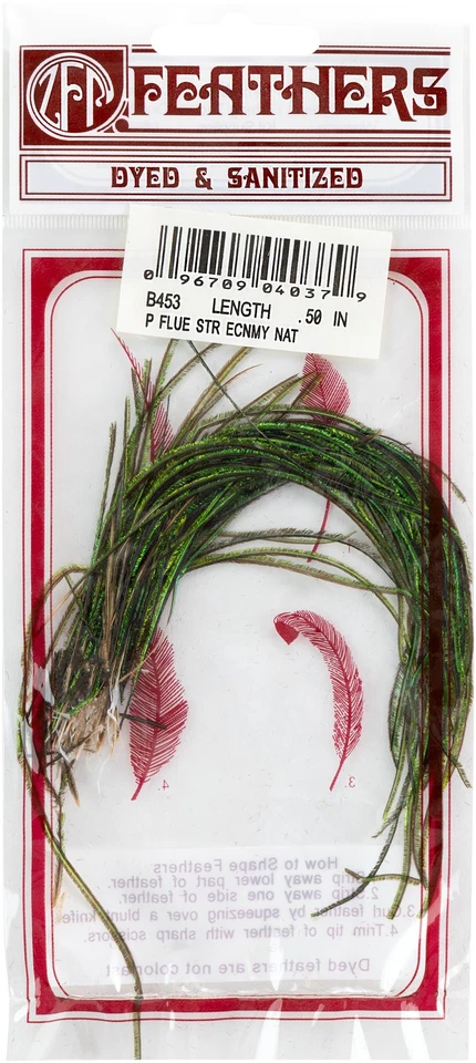 Zucker Strung Peacock Flue Feathers-natural B453