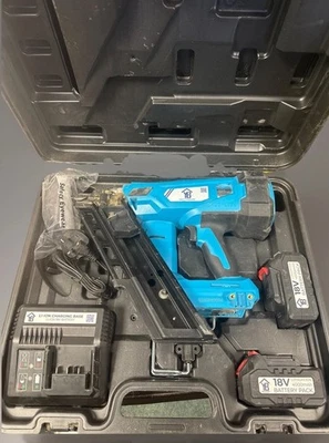YB DCFN3490 18V Gasless Nailer - X2 BATTERIES - CHARGER & CARRY CASE - FREE POST - Image 1 of 4
