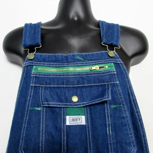 Liberty Bib Overalls Men 38x32 Blue Cotton Denim Farmer Jeans Carpenter Workwear - Picture 1 of 15