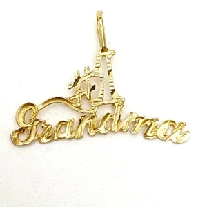 Collar colgante abuela oro amarillo corte diamante 14k abuela joyería regalo - Imagen 1 de 5