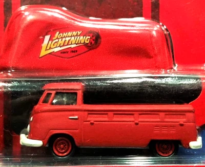 Johnny Lightning 64 1964 Volkswagen тип 2 пикап VW + автомобильный чехол плоский красный с RRs - Изображение 1 из 2