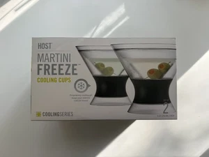 Host Freeze isolierte Martini Kühlbecher x2 Kunststoff Gefrierschrank Gel Kühler grau - Bild 1 von 8