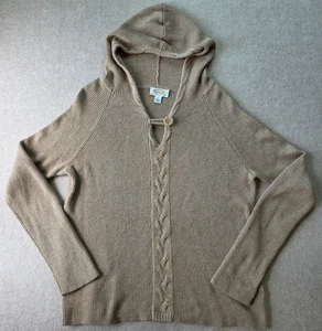 Talbots Cashmere & Angora Blend Hoodie Sweater Sz L Pullover Cozy Cottagecore - Picture 1 of 11