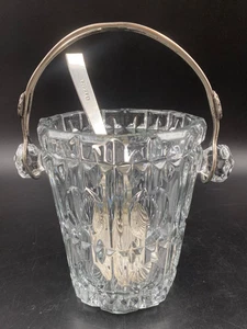 Porta ghiaccio cesto cestello vaso argentato cristallo molato - Foto 1 di 7