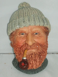 Vintage BOSSONS CONGLETON Chalkware FISHERMAN Head Plaque ENGLAND Retired - Picture 1 of 5