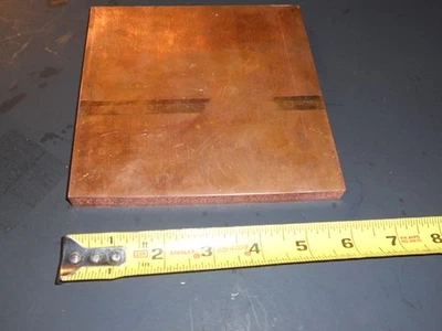 Placa de cobre puro sin pulir de 6"x 6" x 1/2", 5,84 lb. Foto 1 de 3