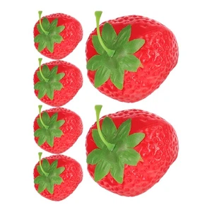 6 Pcs Strawberry Model Props Strawberries Artificial Fake Ornament Decoration - Picture 1 of 12
