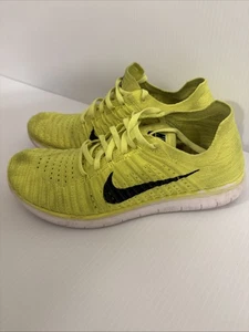 Nike Women's Free RN Motion Flyknit Size 9 Yellow Running - Picture 1 of 6