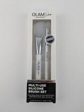 Glam Pro Manicare Multi-Use Silicone Brush Set Professional Series 2 Piece NEW