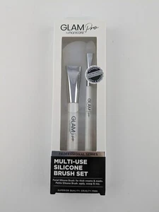 Glam Pro Manicare Multi-Use Silicone Brush Set Professional Series 2 Piece NEW - Picture 1 of 2