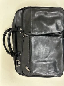 Kenneth Cole Reaction Black Leather  Briefcase Bag - Picture 1 of 11