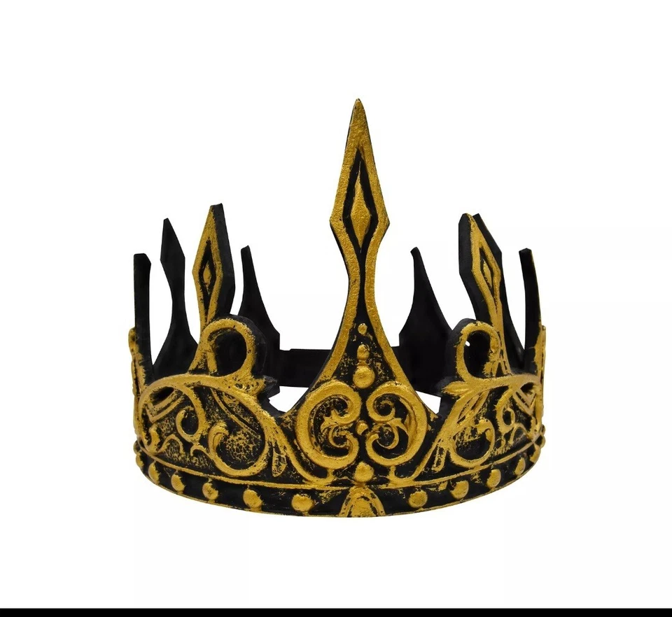 Renaissance Medieval Ancient Gold King Foam Crown Hat Costume Adult, One Size. - Image 1 of 4