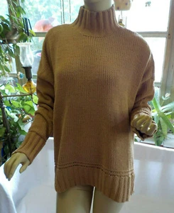 New Directions Chenille High Lo Sweater Size XL NWT Tan Turtleneck Long Sleeves - Picture 1 of 12