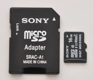 Sony 16GB micro SDHC Flash Karta pamięci Class 10 + adapter - Zdjęcie 1 z 1