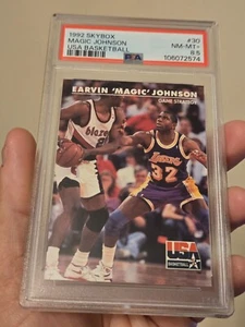 1992 SKYBOX TEAM USA MAGIC JOHNSON #30 BASKETBALL CARD LAKERS HOF PSA 8.5 NM-MT+ - Picture 1 of 6