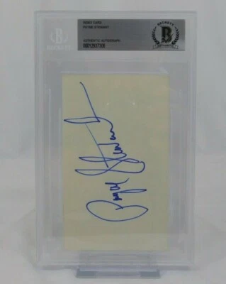 Payne Stewart Signed 3x5 Index Card Beckett Encapsulated Golf PGA US Open - Image 1 of 2