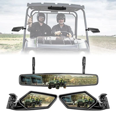 Racing Rear Side+Center Mirrors Set For Kawasaki Mule 3000 3010 4000 4010 Trans - Изображение 1 из 4