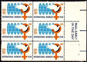 US Stamp Scott # 1571 Mail Early Block - 10 Cents International Women's Year - Picture 1 of 1