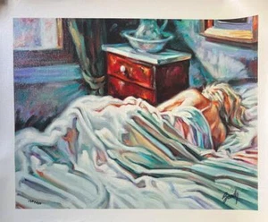 Sebastia Boada Sleeping In Hand Signed Limited Giclee on canvas - Picture 1 of 3