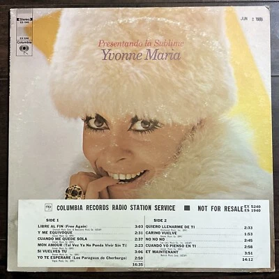 Yvonne Maria – Presentando La Sublime – Vinyl Record LP - Image 1 of 4
