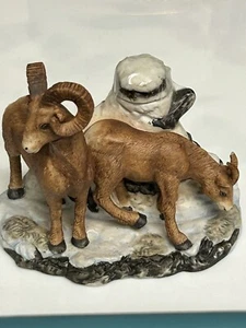 Ski Country 1980 Big Horn Ram & Ewe Series Mini Decanter Porcelain Empty - Picture 1 of 5