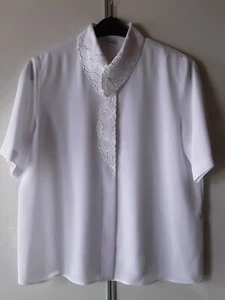 Elegante Bluse Gr. 42, weiß, - Bild 1 von 5