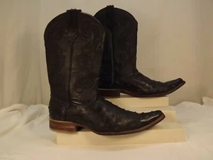 VINTAGE POTRERO Straußenmuster Blk. Leder Western/Rockabilly USA 9 - Mexiko - Bild 1 von 12
